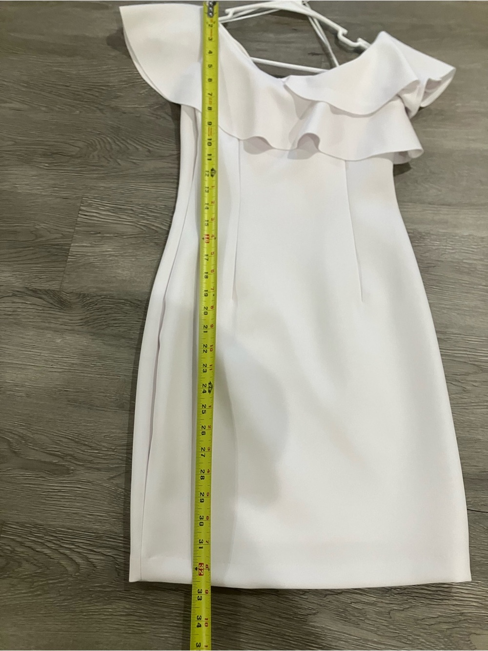 Guess White Asymmetrical Ruffle Top Dress Small - Picture 16 of 16